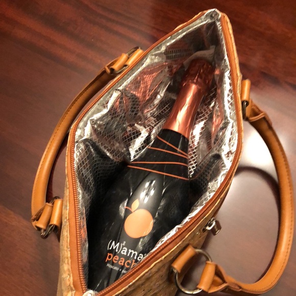 PRIMEWARE CORK & METALLIC SILVER THERMAL INSULATED WINE BAG & MULTI-TOOL - #491 - Picture 6 of 11